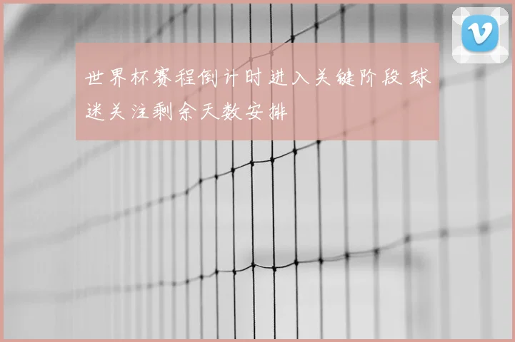 世界杯赛程倒计时进入关键阶段 球迷关注剩余天数安排
